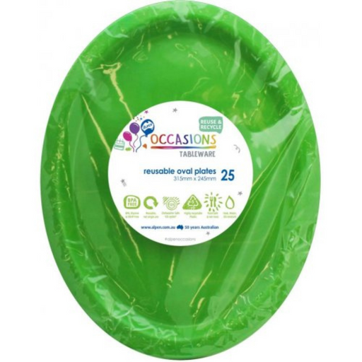 Ronis Reusable Oval Plate 31.5cm Lime
