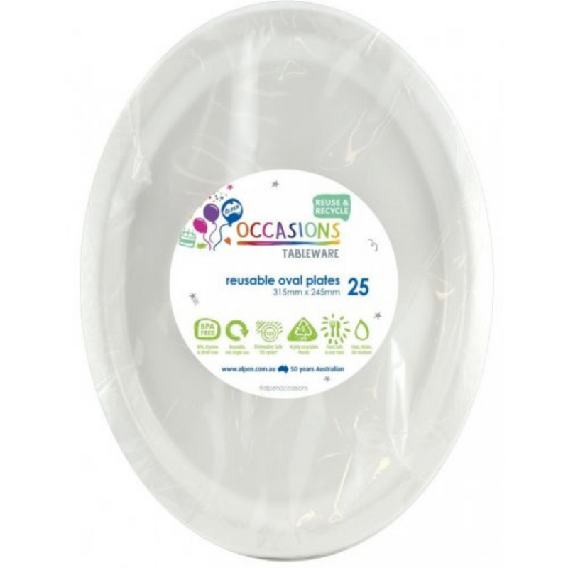 Ronis Reusable Oval Plate 31.5cm White