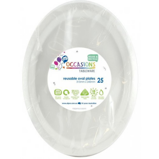 Ronis Reusable Oval Plate 31.5cm White