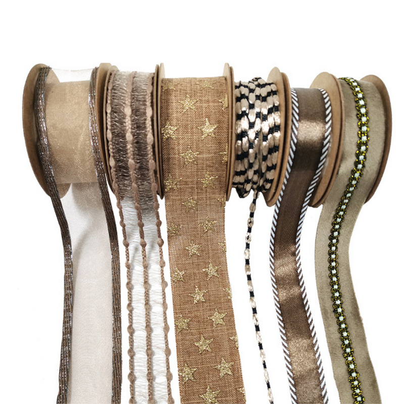 Ronis Ribbons Taupe 2m 6 Asstd