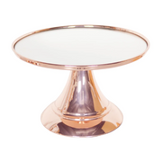 Ronis Round Modern Mirror Cake Stand Rose Gold Plated 35cm