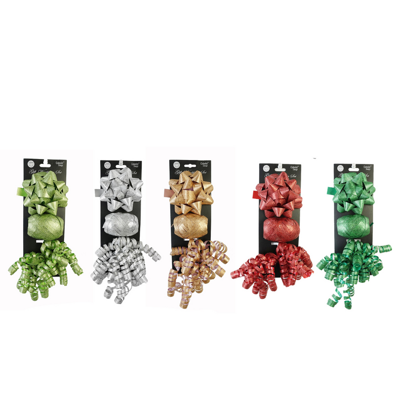 Ronis Rustic Gift Bow and Ribbon 3pc 5 Asstd