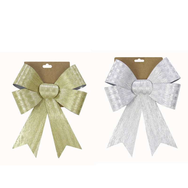 Ronis Rustic Metallic Bow 22x30cm 2 Asstd