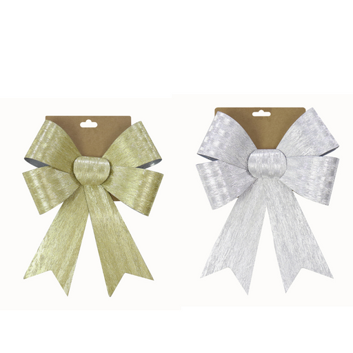 Ronis Rustic Metallic Bow 22x30cm 2 Asstd