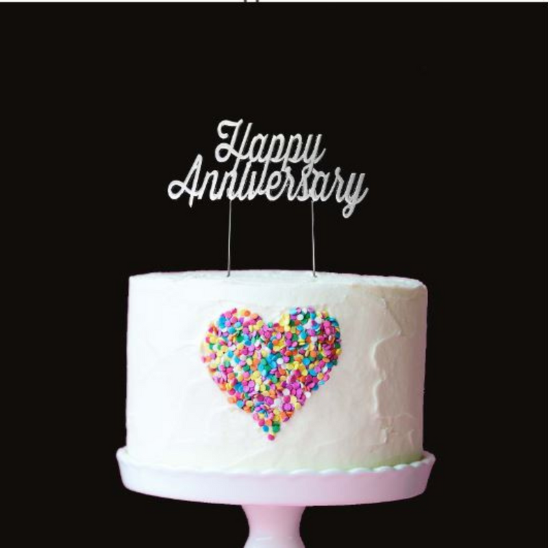 Cake Topper Sugar Crafty Happy Anniversary Topper