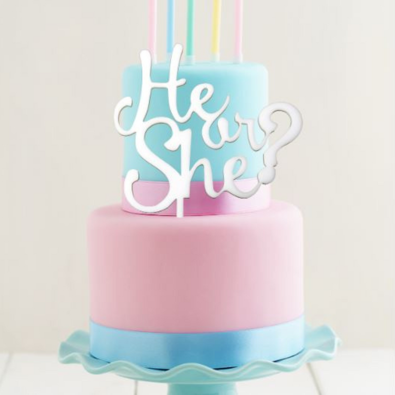 Cake Topper Sugar Crafty He Or She Cake Topper