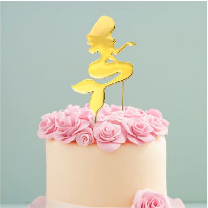 Cake Topper Mermaid Cake Topper Gold Plated