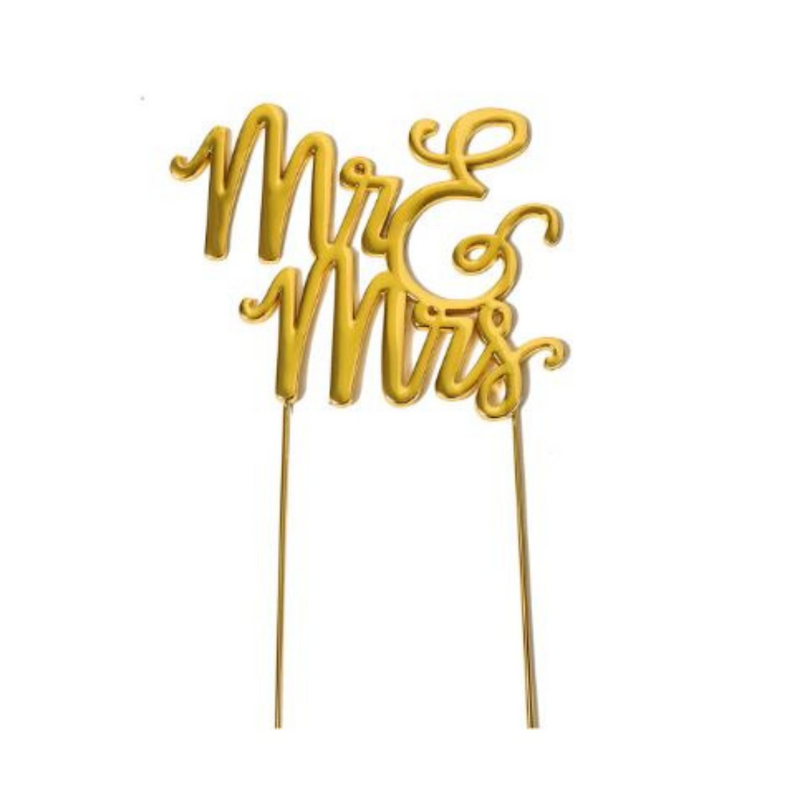Cake Topper Mr & Mrs Cake Topper Gold Plated
