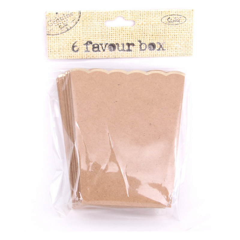 Kraft Favour Box - 11Cm Long & 9.5Cm Wide (Top) Pk Of 6