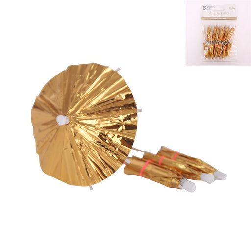 12 Gold Umbrella Pick
