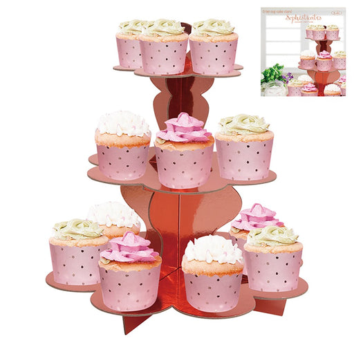 3 Tier Cup Rose Gold Cake Stand