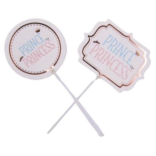 Gender Reveal Cup Cake Toppers 12pk