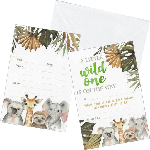 Wild One Baby Shower Invitations and Envelopes 6pk