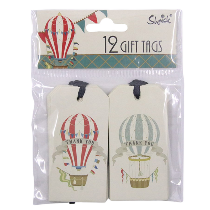 Vintage Hot Air Balloon Gift Tags 12pk