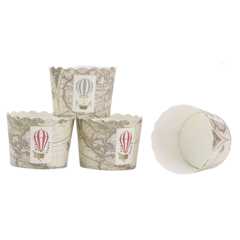 Vintage Hot Air Balloon Baking Cups 30pk