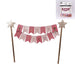 Pink Bunting Happy Birthday Cake Topper