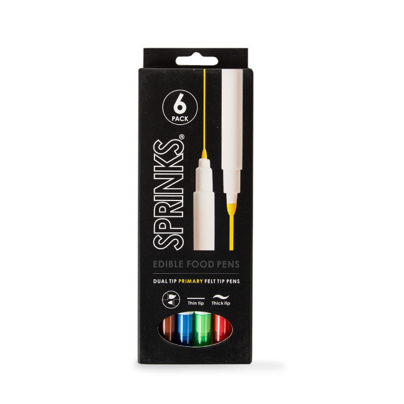 Sprinks Edible Food Pen Set - Primary Pack (Pack Of 6)