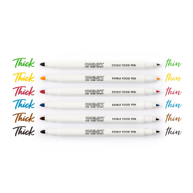 Sprinks Edible Food Pen Set - Primary Pack (Pack Of 6)