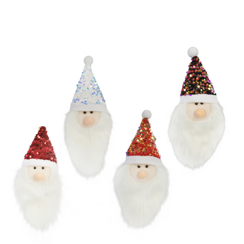 Ronis Santa Face Sequin Hat 27cm 4 Asstd