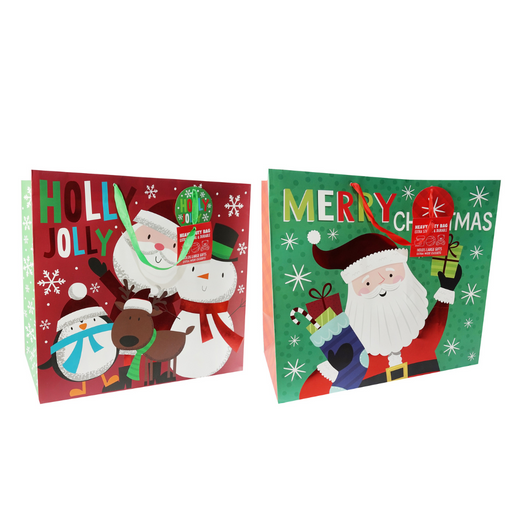 Ronis Santa Foil Gift Bag Jumbo 2 Asstd
