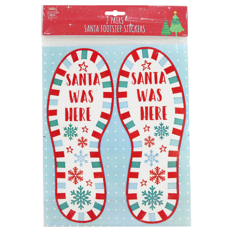 Ronis Santa Footprint Floor Clings 2pk