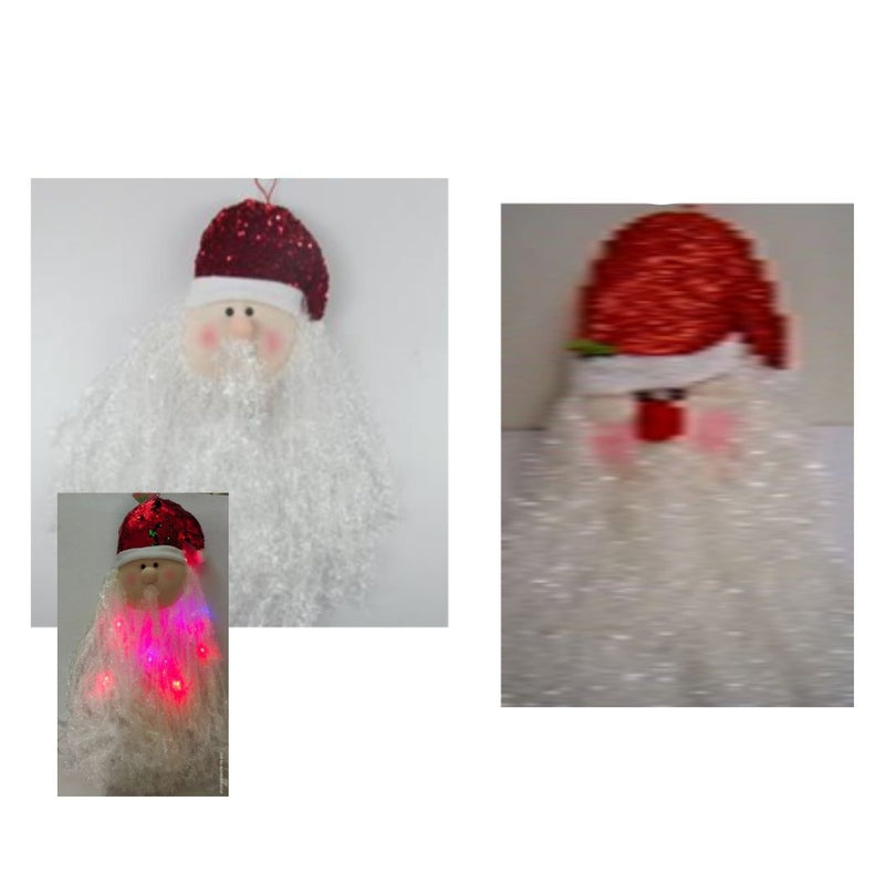 Ronis Santa Face With Light Up Cheeks Sparkle Beard 105cm Assorted