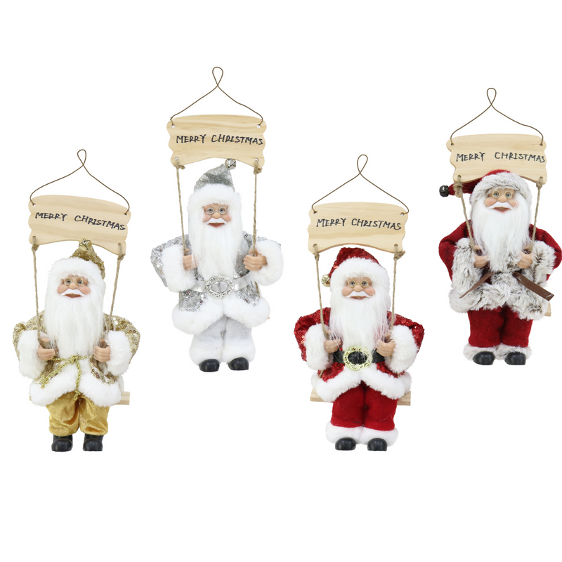 Ronis Santa on Swing with Sign 35cm Assorted