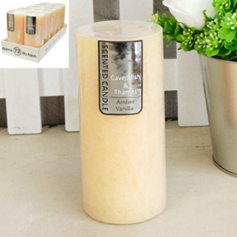 Ronis Scented Candle Amber Vanilla Beige 7x15cm