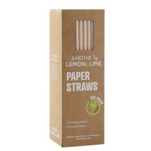 Eco Paper Straws Natural 20cm 100pk