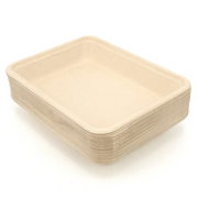 Ronis Serving Tray Plates Eco-Friendly Wheat Straw Disposable 19x14cm 30pk
