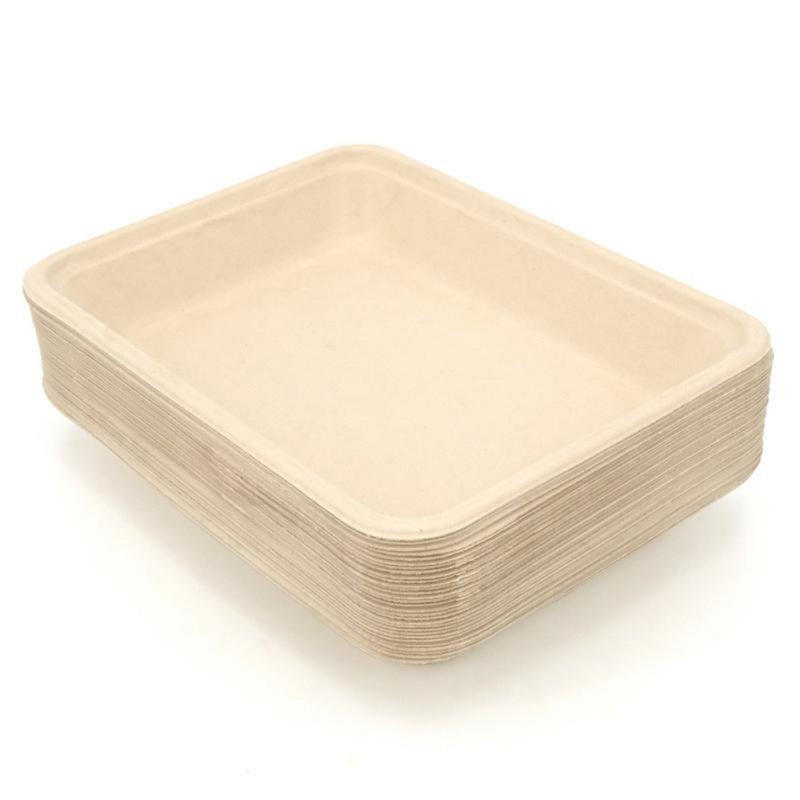 Ronis Serving Tray Plates Eco-Friendly Wheat Straw Disposable 19x14cm 30pk