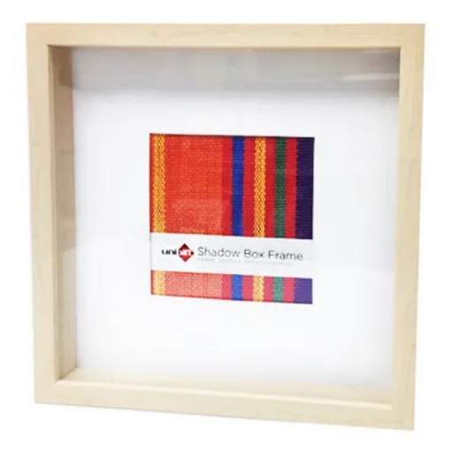 Natural shadow box medium frame 30x30cm with 15x15cm display opening for keepsakes