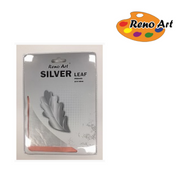 Silver Leaf 25 sheets 14x14cm metallic gilding sheets for crafts, mixed media and DIY décor – thumbnail