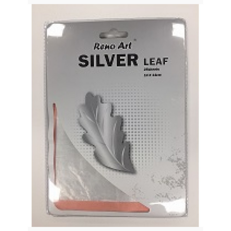Silver Leaf 25 sheets 14x14cm metallic gilding sheets for crafts, mixed media and DIY décor