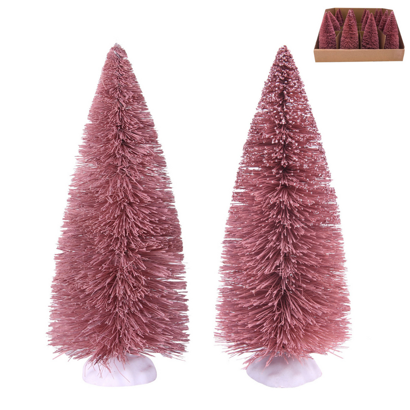 Ronis Sisal Trees Blush and Blush Snowcapped 14.3cm Assorted