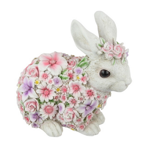 Ronis Sitting Bunny Rabbit with Floral Design 26cm