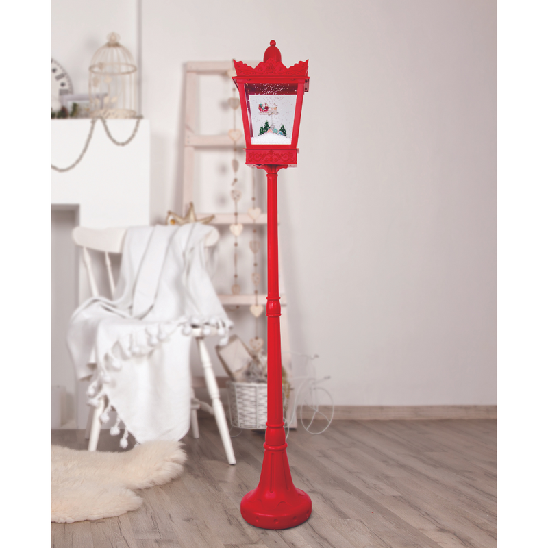 Ronis Snowing Musical Street Lamp Flying Santa 180cm