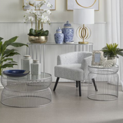 Ronis Society Home Bamford Side Table Set of 2 Silver