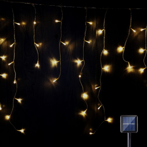 Ronis Solar Icicle Light Warm White 14.25m