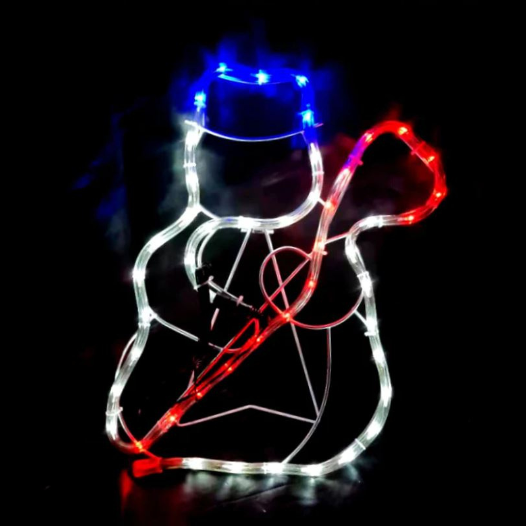 Solar LED Motif Snowman Rope Light 300cm / Festive Outdoor Decoration ...