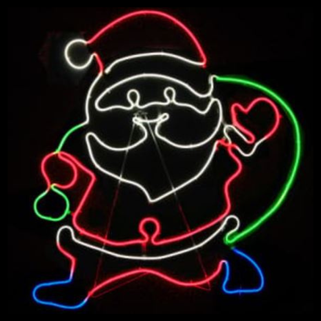 LED Silhouette Motif Neon Santa Rope Lights — Ronis