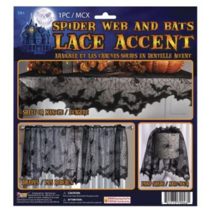 Ronis Spider Web and Bat Lace Accent