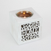 Ronis Square Home Candle Holder with Filigree Design MDF 9cm