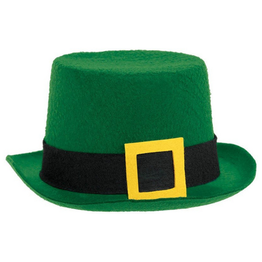 St Patrick’s Day felt top hat green novelty costume hat for Irish-themed parties, parades and dress-up celebrations