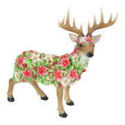 Ronis Standing Deer with Floral Design 50cm – thumbnail