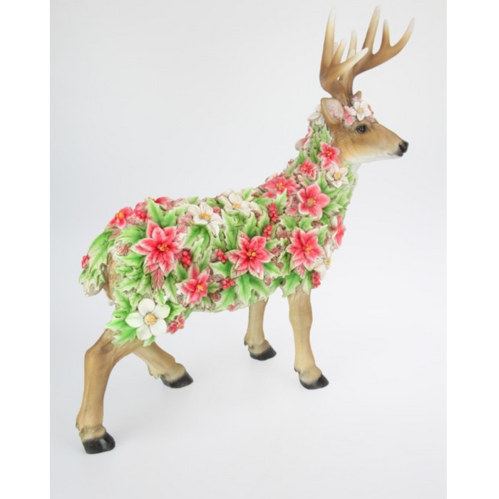 Ronis Standing Deer with Floral Design 50cm