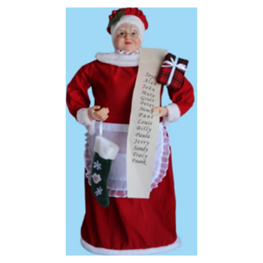 Ronis Standing Mrs. Claus with Names List 60cm