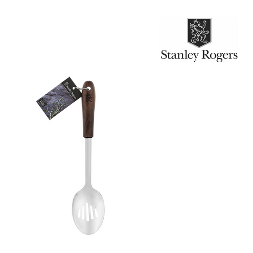 Ronis Stanley Rogers Walnut Slotted Spoon Black