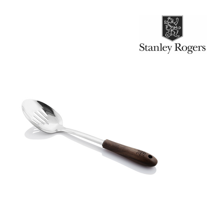 Ronis Stanley Rogers Walnut Slotted Spoon Black