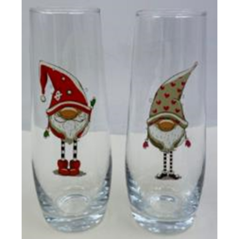 Ronis Stemless Flute Elves Wine Glass 2pk